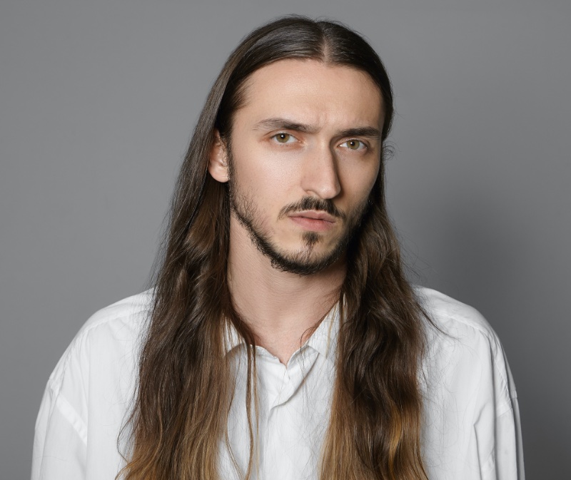 Curtain Long Hair Middle Part Men Curtain Long Hair Middle Part Men