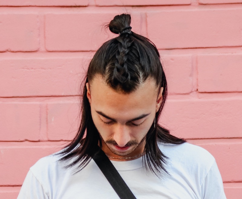 Half Up Half Down Hairstyle Men Half-Up Half-Down Hairstyle Men