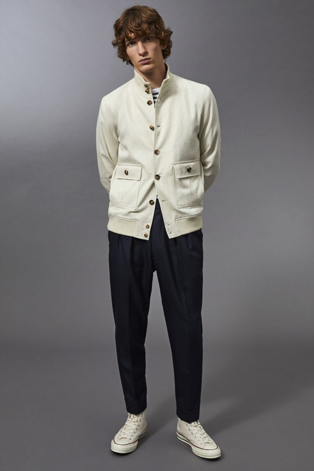 Navy and cream outfit for men