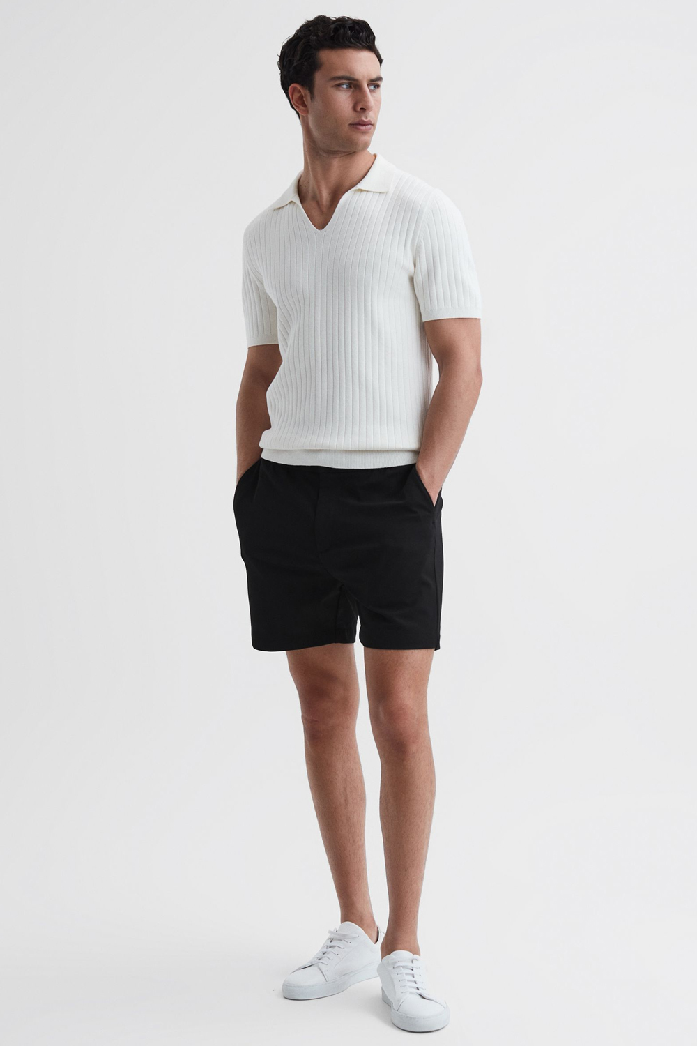 Men's black and white outfit combination