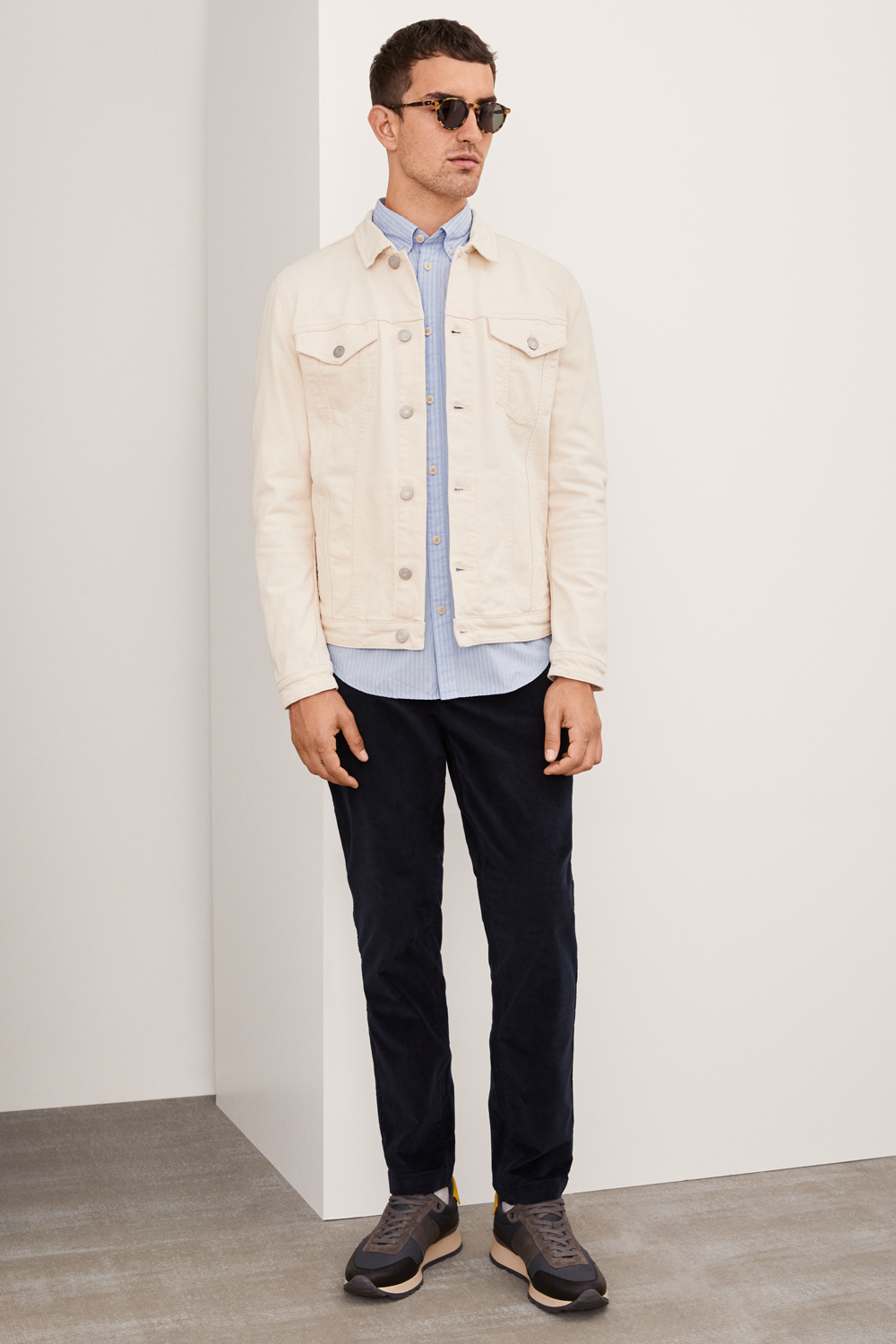 Navy and cream outfit for men