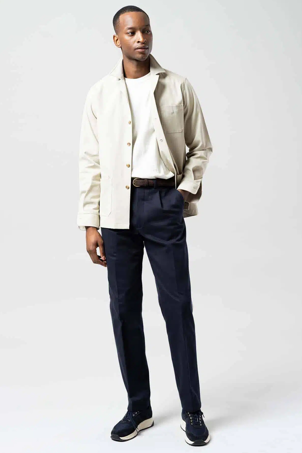 Navy and cream outfit for men