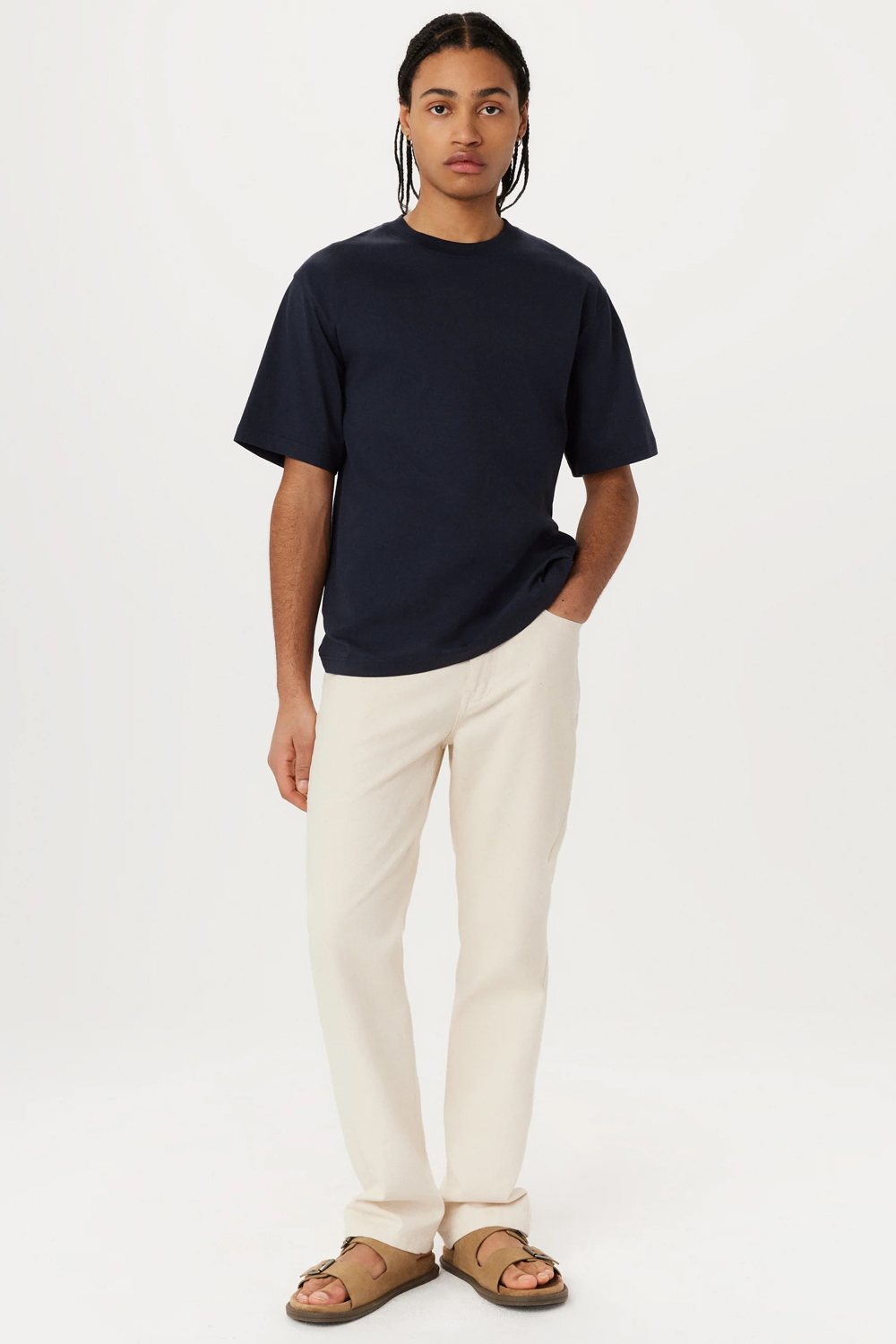 Navy and cream outfit for men