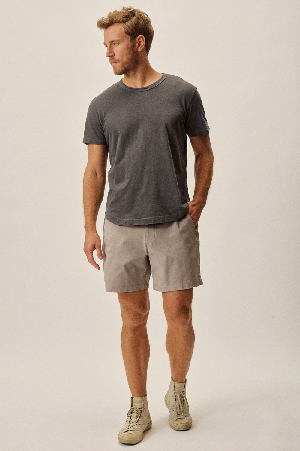 Men's tonal grey outfit combination