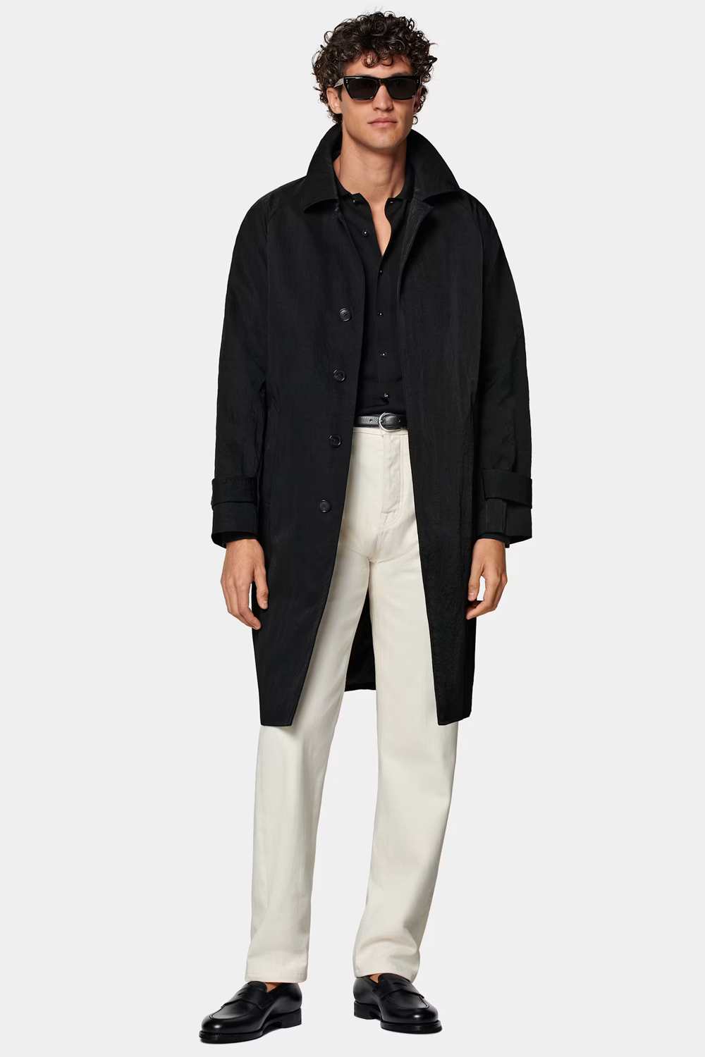 Men's black and white outfit combination