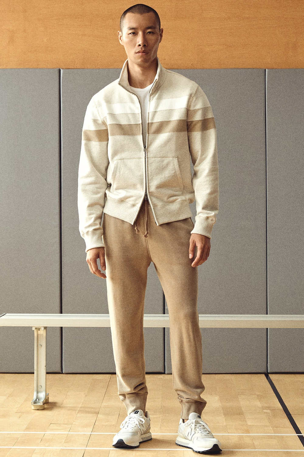 Men's brown and beige outfit combination