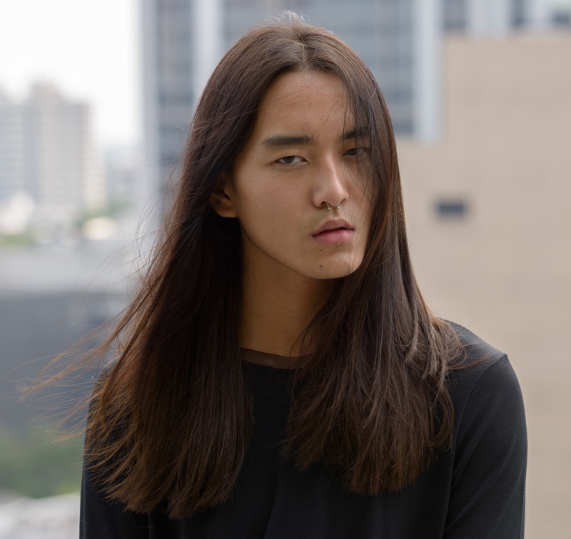 Straight Long Hair Men Straight Long Hair Middle Part Men